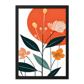 Orange Floral Wall Art, Abstract Flower Print, Botanical Art, Modern Wall Decor, Home Decor, Floral Illustration, Trendy Wall Art - Tawshia